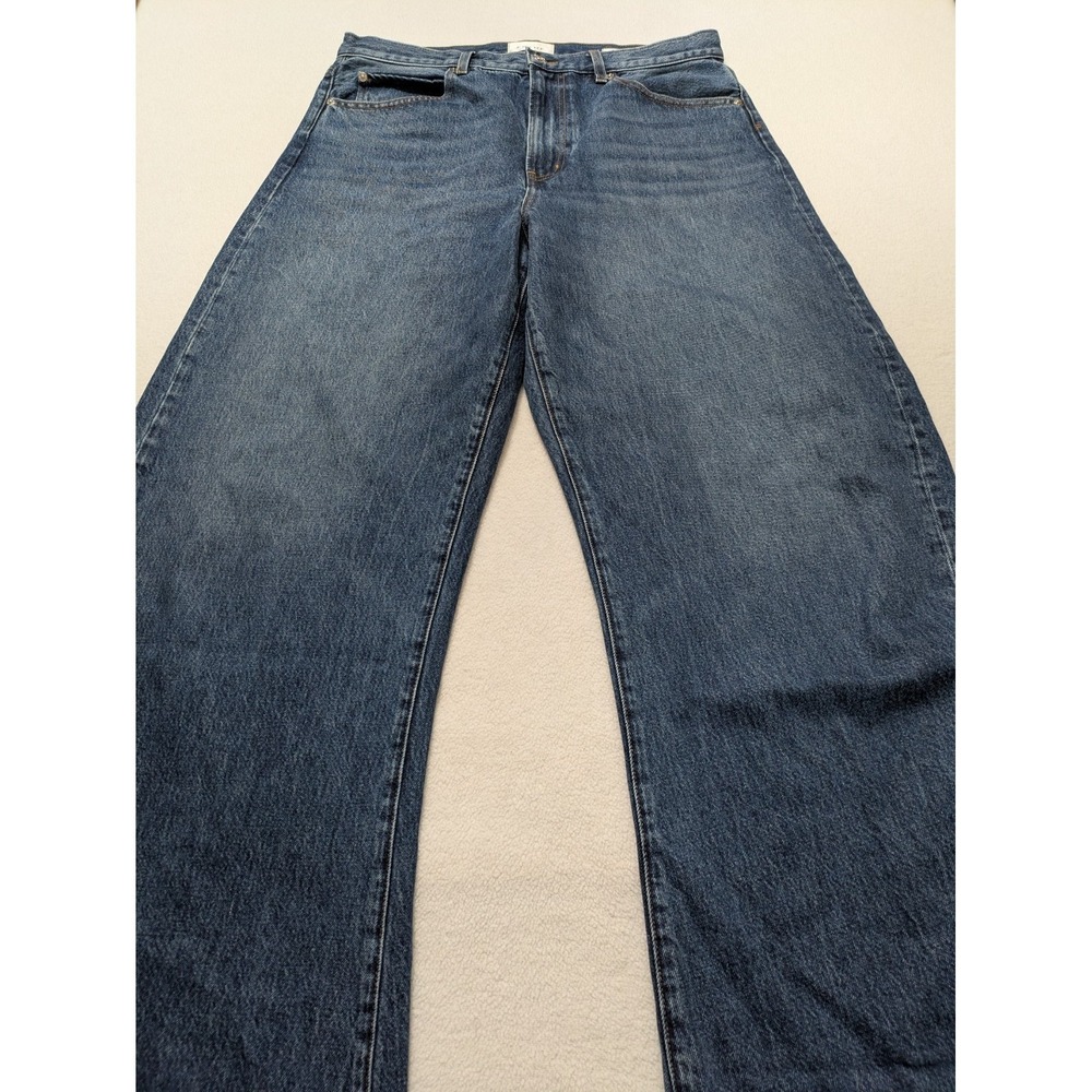 FRAME The Bubble Barrel Leg High Waist Curved Leg Jeans Blue Denim 31 - Picture 7 of 12